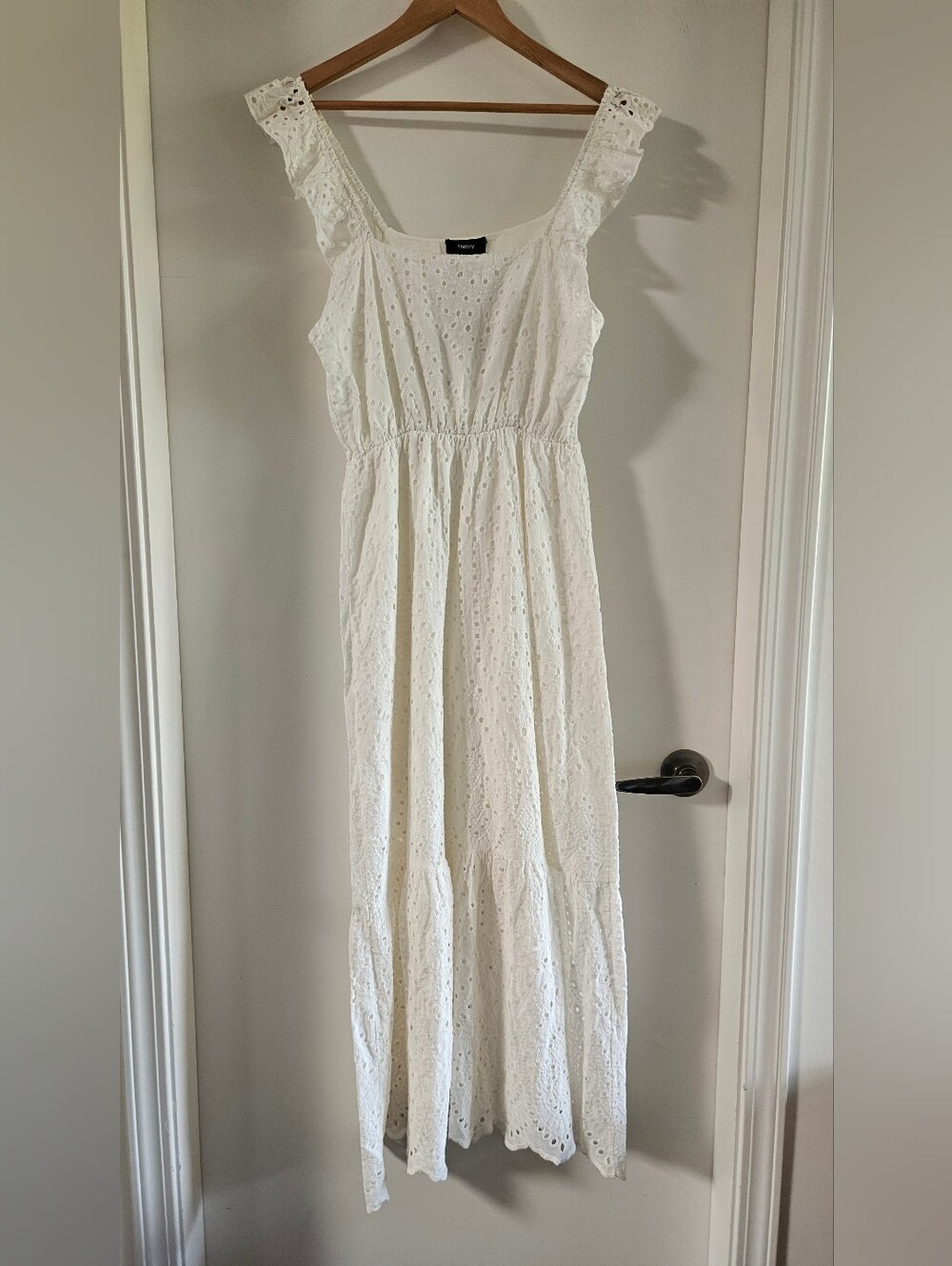 Theory White Eyelet Maxi Dress